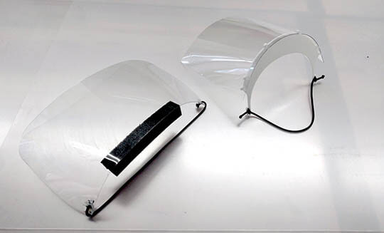Die cut face shields